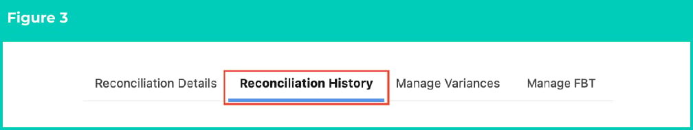 Figure 3: screenshot for QRG Review Reconciliation History (Results)