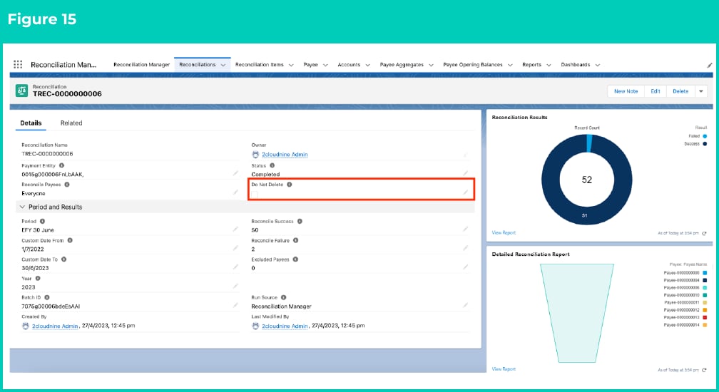 Figure 15: screenshot for QRG Review Reconciliation History (Results)