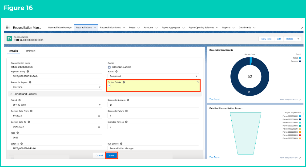 Figure 16: screenshot for QRG Review Reconciliation History (Results)