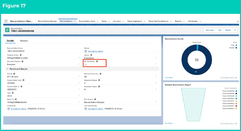 Figure 17: screenshot for QRG Review Reconciliation History (Results)