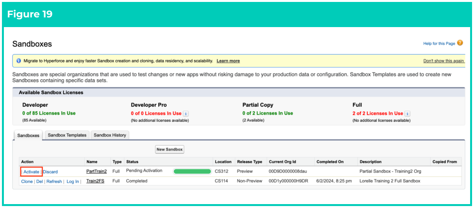 Screenshot from 2cloudnine Sandbox Creation & Refresh Guide v1.4