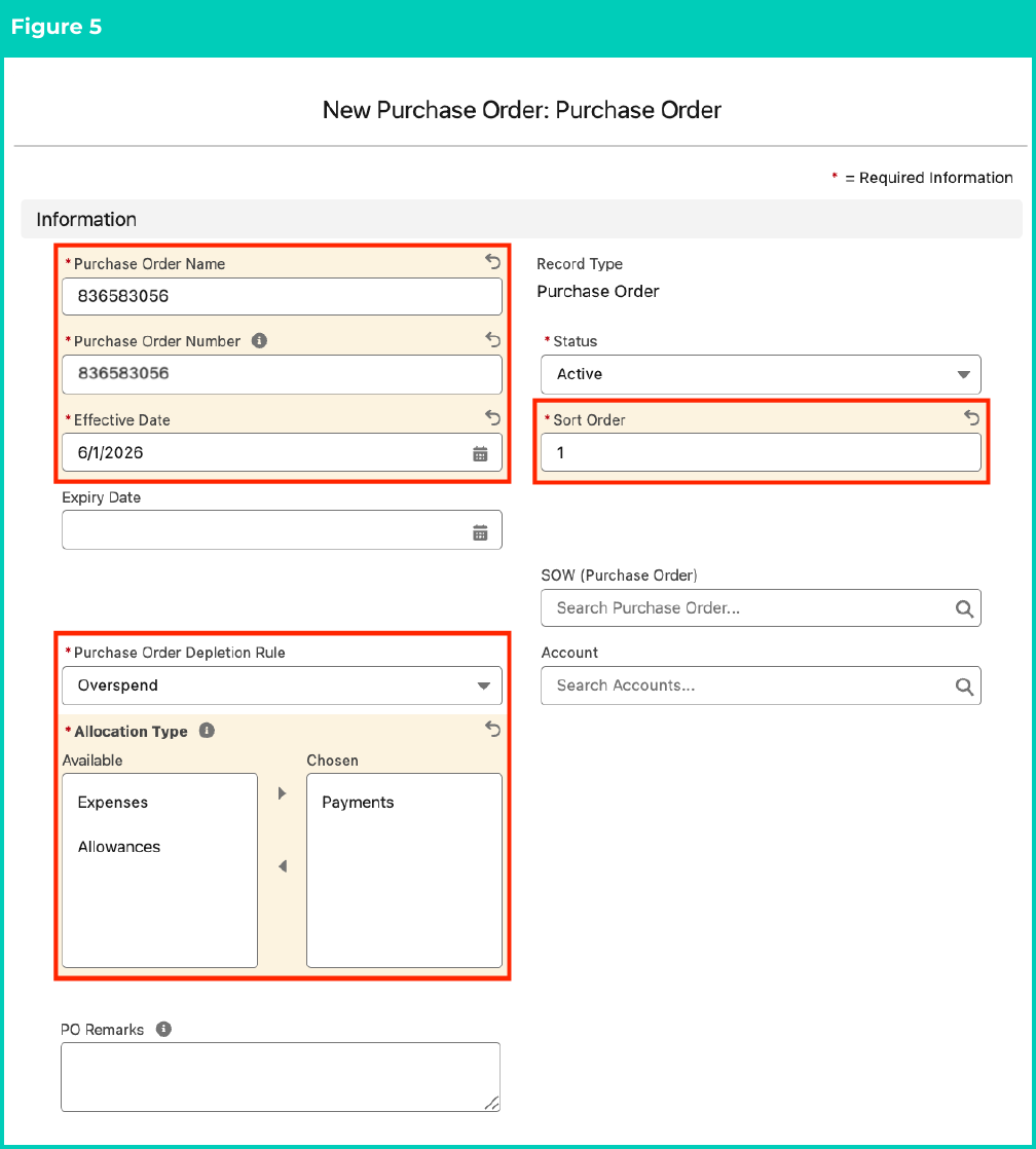 Figure 5: screenshot for QRG Create Purchase Orders - Utilities