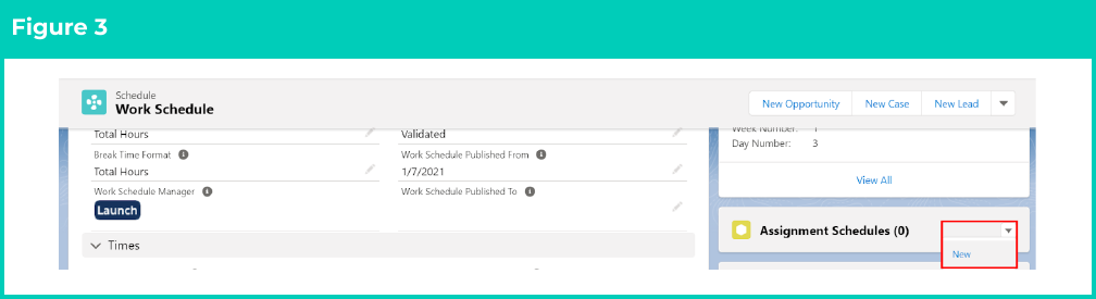 Figure 3: screenshot for QRG Create and Manage Assignment Schedules