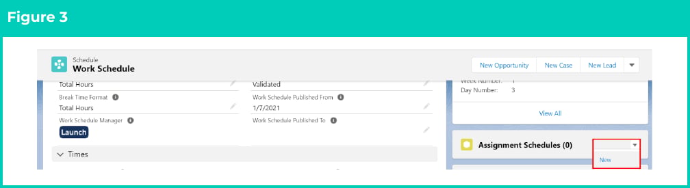 Figure 3: screenshot for QRG Create and Manage Assignment Schedules