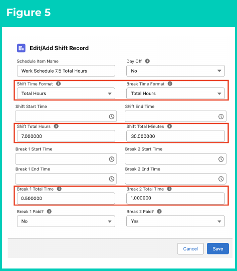 Figure 5: screenshot for QRG Create and Manage Shift Records
