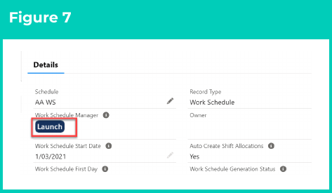 Figure 7: screenshot for QRG Create and Open Work Schedules