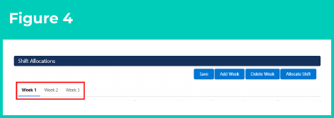 Figure 4: screenshot for QRG Manage Weekly and Daily Shift Allocations
