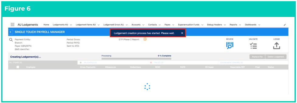 Screenshot from QRG Single Touch Payroll (STP) Lodgements - Update Event