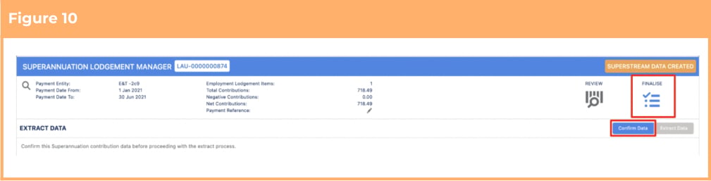 Screenshot from QRG SuperStream Reporting