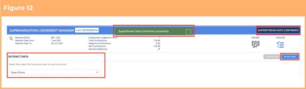 Screenshot from QRG SuperStream Reporting