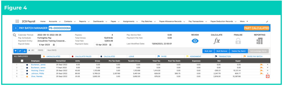Screenshot from QRG Calculate a single Payee within a Pay Batch