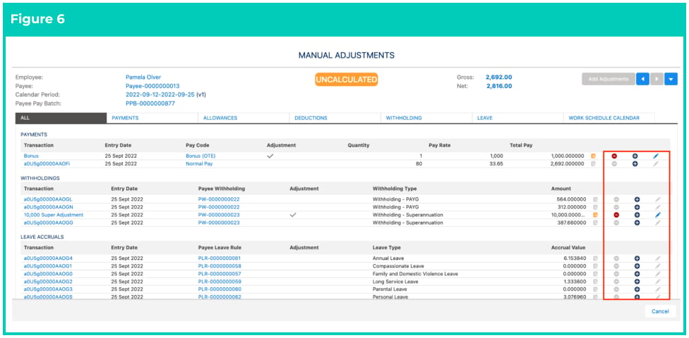 Screenshot from QRG Calculate a single Payee within a Pay Batch
