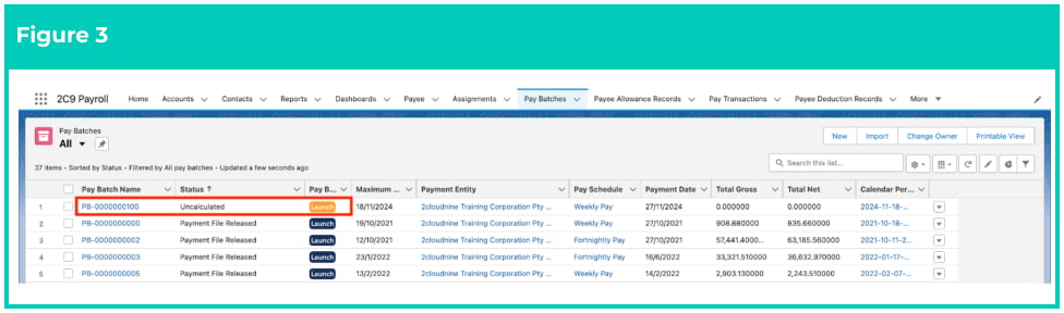 Screenshot from QRG Calculate a Pay Batch