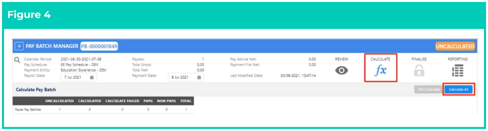 Screenshot from QRG Calculate a Pay Batch