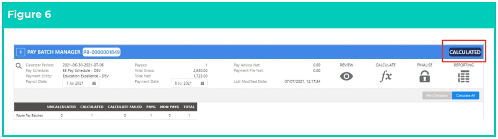 Screenshot from QRG Calculate a Pay Batch