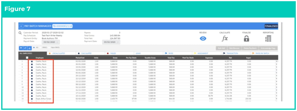 Screenshot from QRG Calculate a Pay Batch