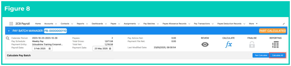 Screenshot from QRG Calculate a Pay Batch