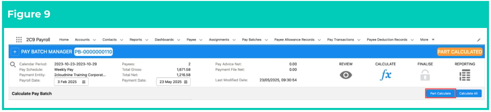 Screenshot from QRG Calculate a Pay Batch