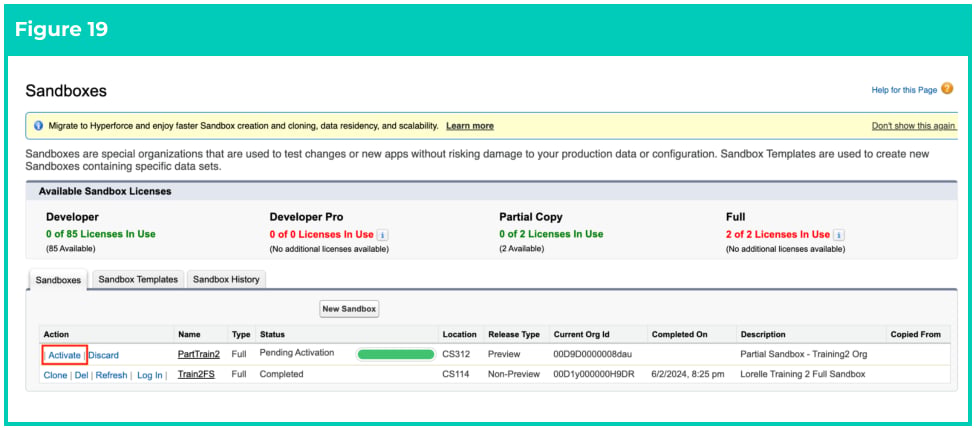 Screenshot from 2cloudnine Sandbox Creation & Refresh Guide v1.4