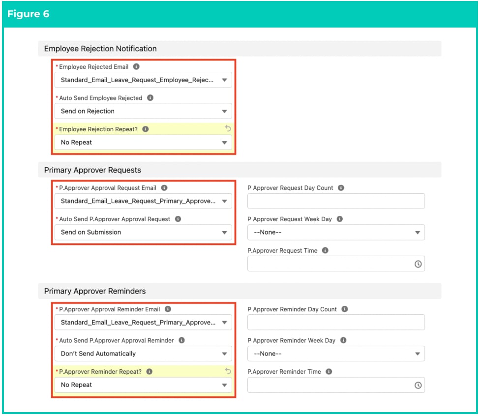Screenshot from QRG Create Notification Settings - Leave