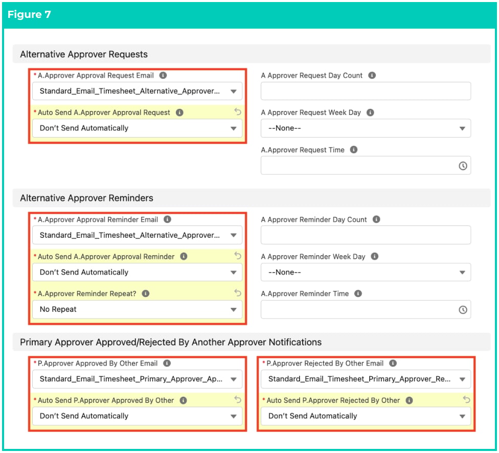 Screenshot from QRG Create Notification Settings - Timesheet