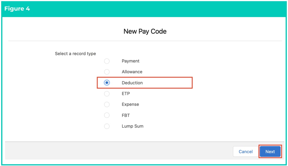 Screenshot from QRG Create Pay Codes - Deduction Pay Codes
