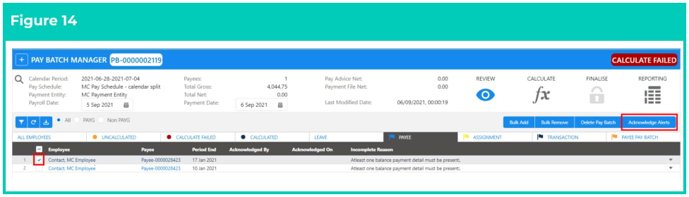 Screenshot from QRG Calculate a Pay Batch