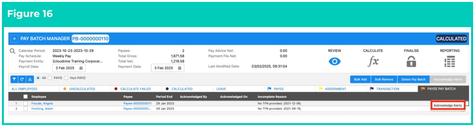 Screenshot from QRG Calculate a Pay Batch