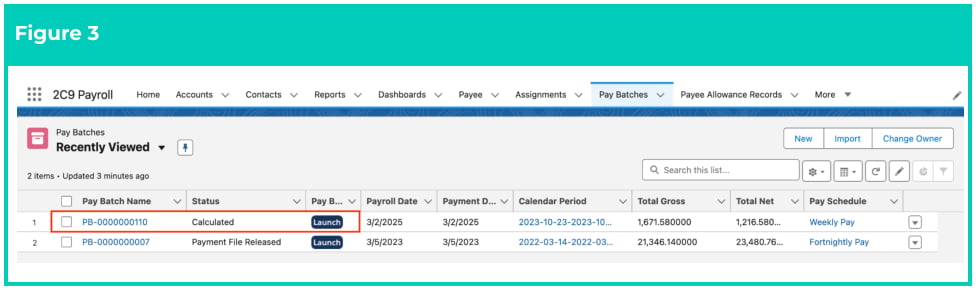 Screenshot from QRG Review a Pay Batch