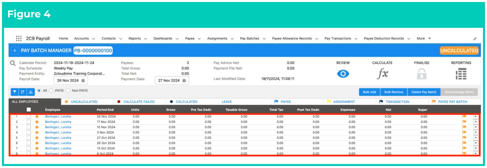 Screenshot from QRG Review a Pay Batch