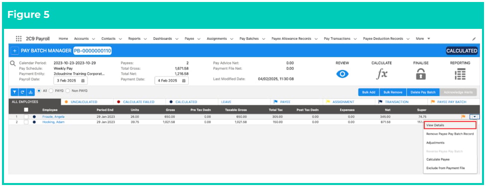 Screenshot from QRG Review a Pay Batch