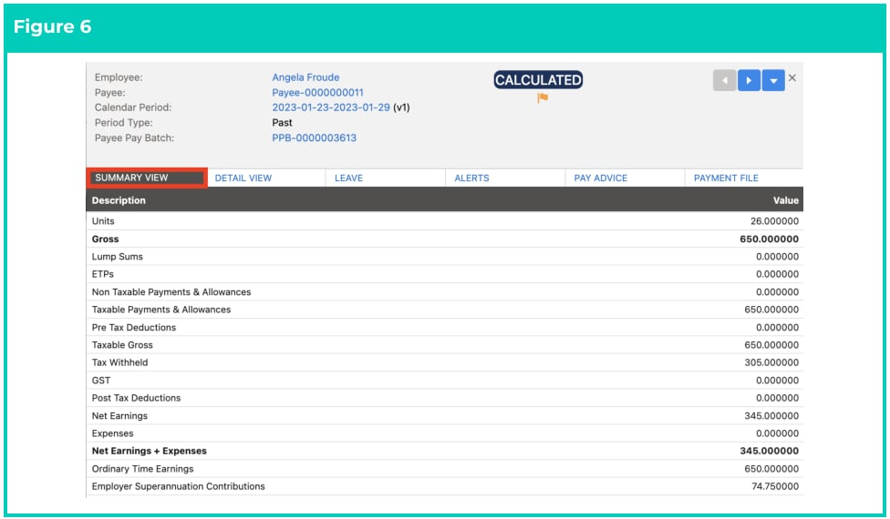Screenshot from QRG Review a Pay Batch