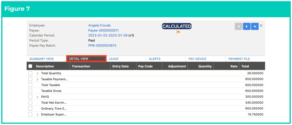 Screenshot from QRG Review a Pay Batch