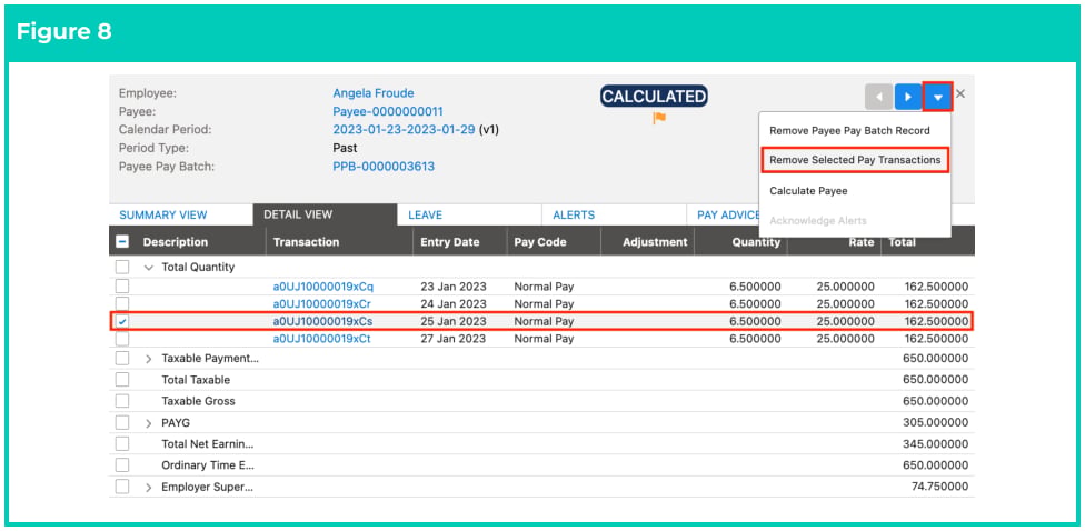 Screenshot from QRG Review a Pay Batch