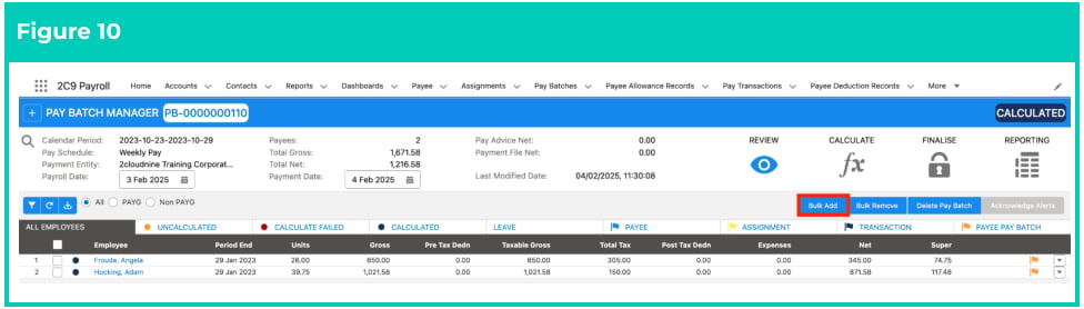 Screenshot from QRG Review a Pay Batch