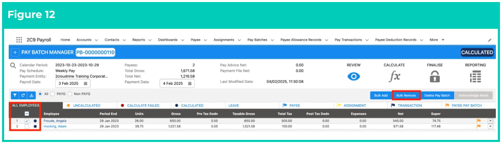 Screenshot from QRG Review a Pay Batch