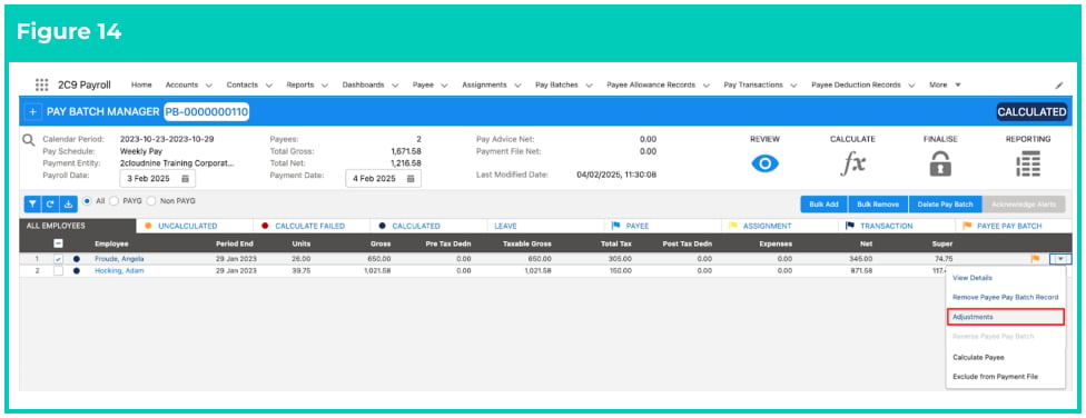 Screenshot from QRG Review a Pay Batch