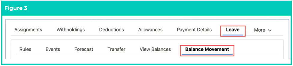 Screenshot from QRG View Leave Accruals via the Payee Leave tab