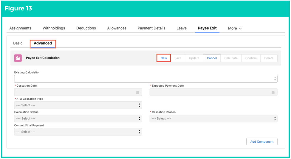 Screenshot from QRG Payee Exit