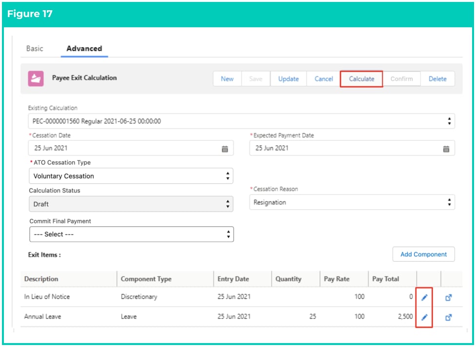 Screenshot from QRG Payee Exit