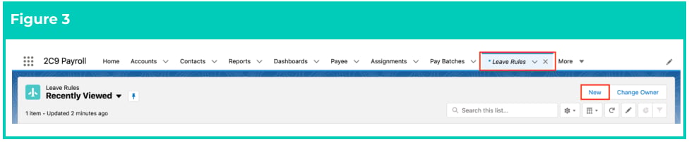 Screenshot from QRG Setup Leave Rules