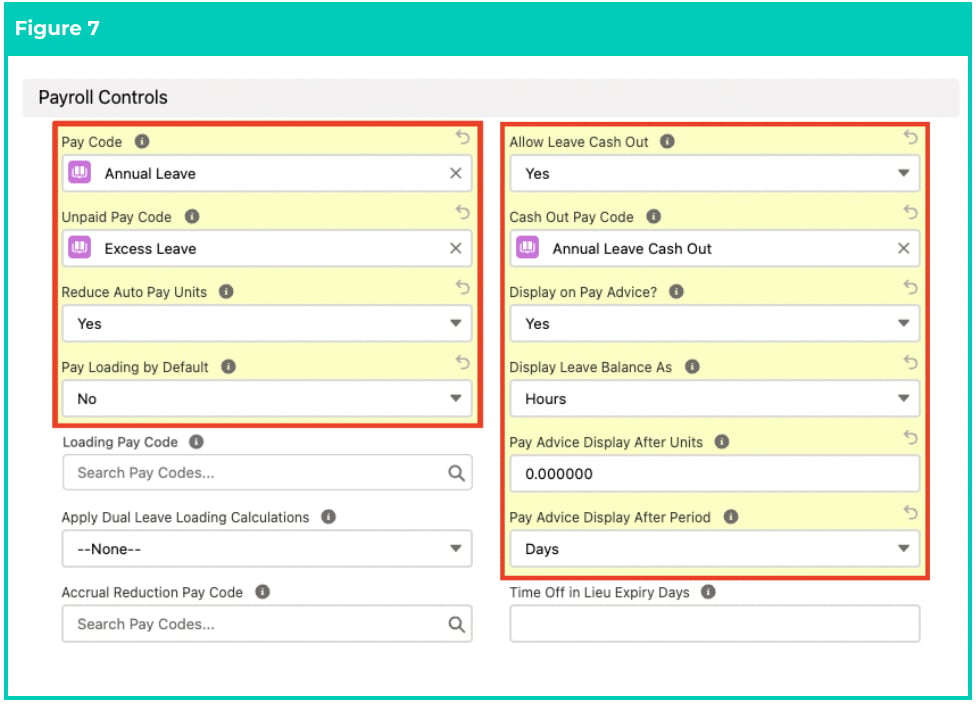 Screenshot from QRG Setup Leave Rules