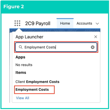 Screenshot from QRG Manage Employment Cost Items using ECM