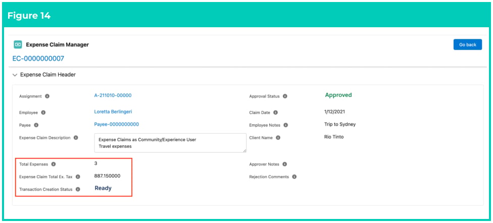 Screenshot from QRG Create an Expense Claim as a Payroll User
