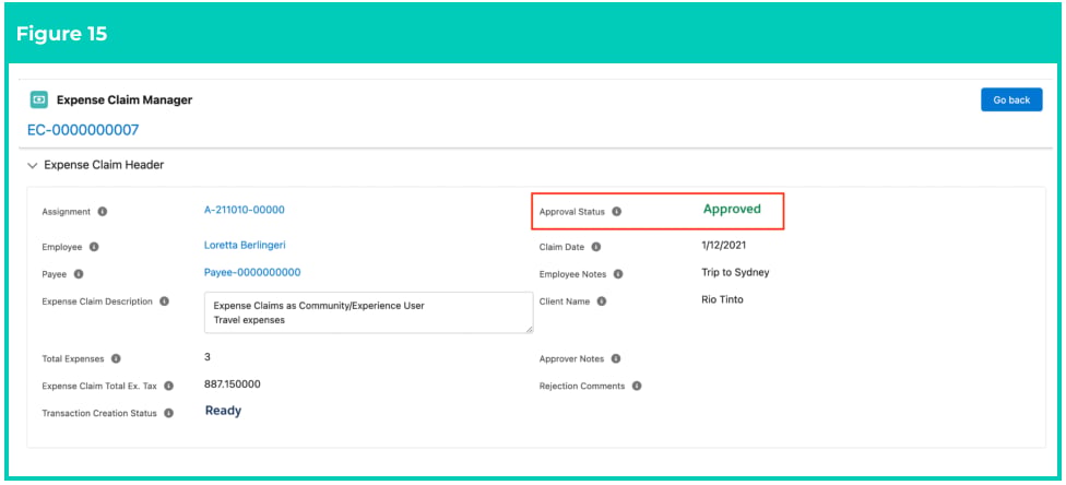 Screenshot from QRG Create an Expense Claim as a Payroll User