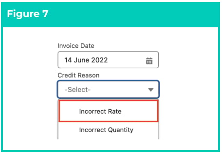 Screenshot from QRG Creating Credit Notes