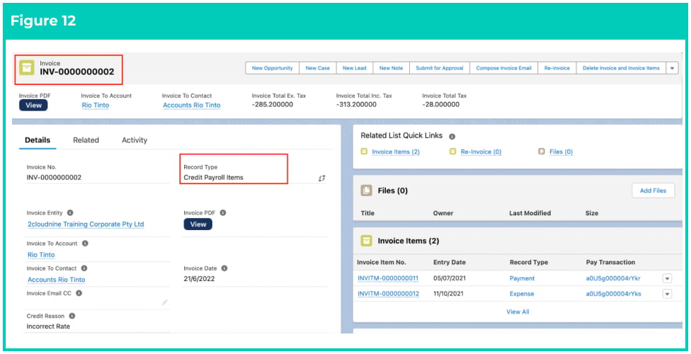 Screenshot from QRG Creating Credit Notes