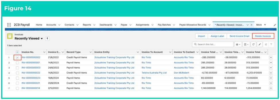 Screenshot from QRG Creating Credit Notes