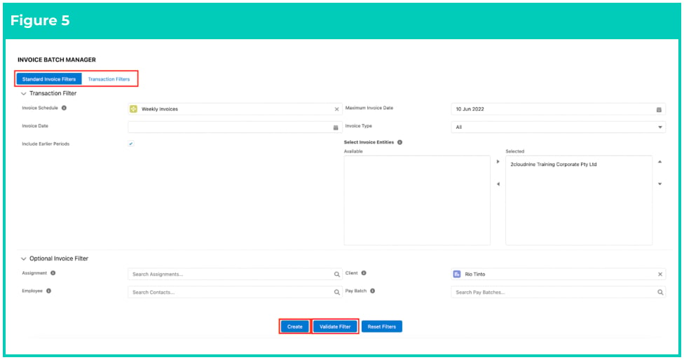 Screenshot from QRG Creating Invoices