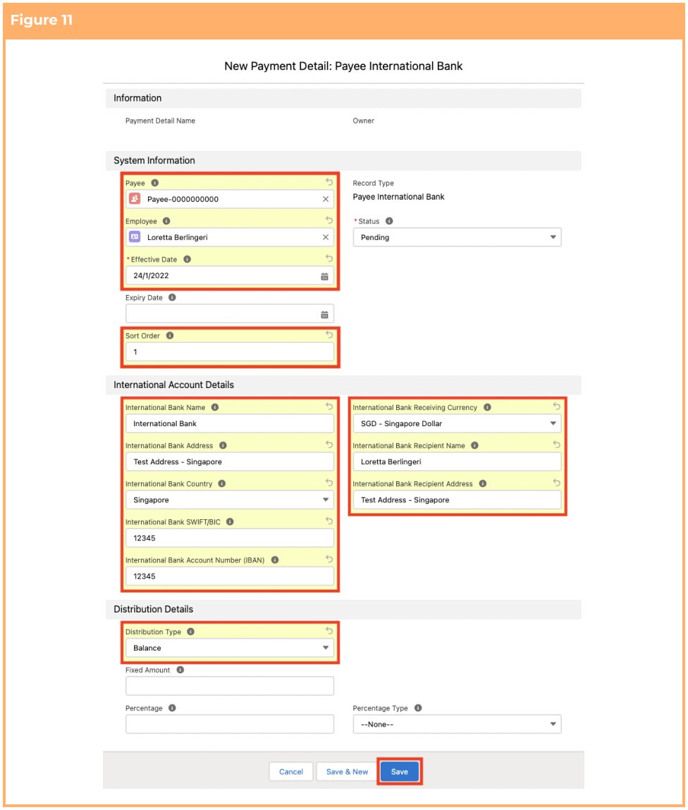 Screenshot from QRG Create Payment Details
